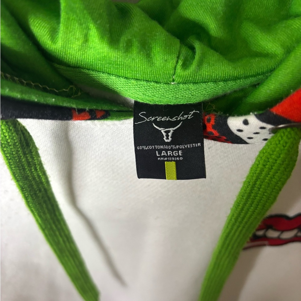 Screenshot Men's Crewneck Sweater - Green and White Graphic Print Size Large